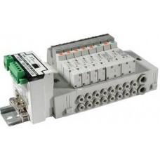 SMC solenoid valve 4 & 5 Port SS5Y3-45S1D, 3000 Series, Stacking Manifold, DIN Rail Mount, Sharp Serial Unit